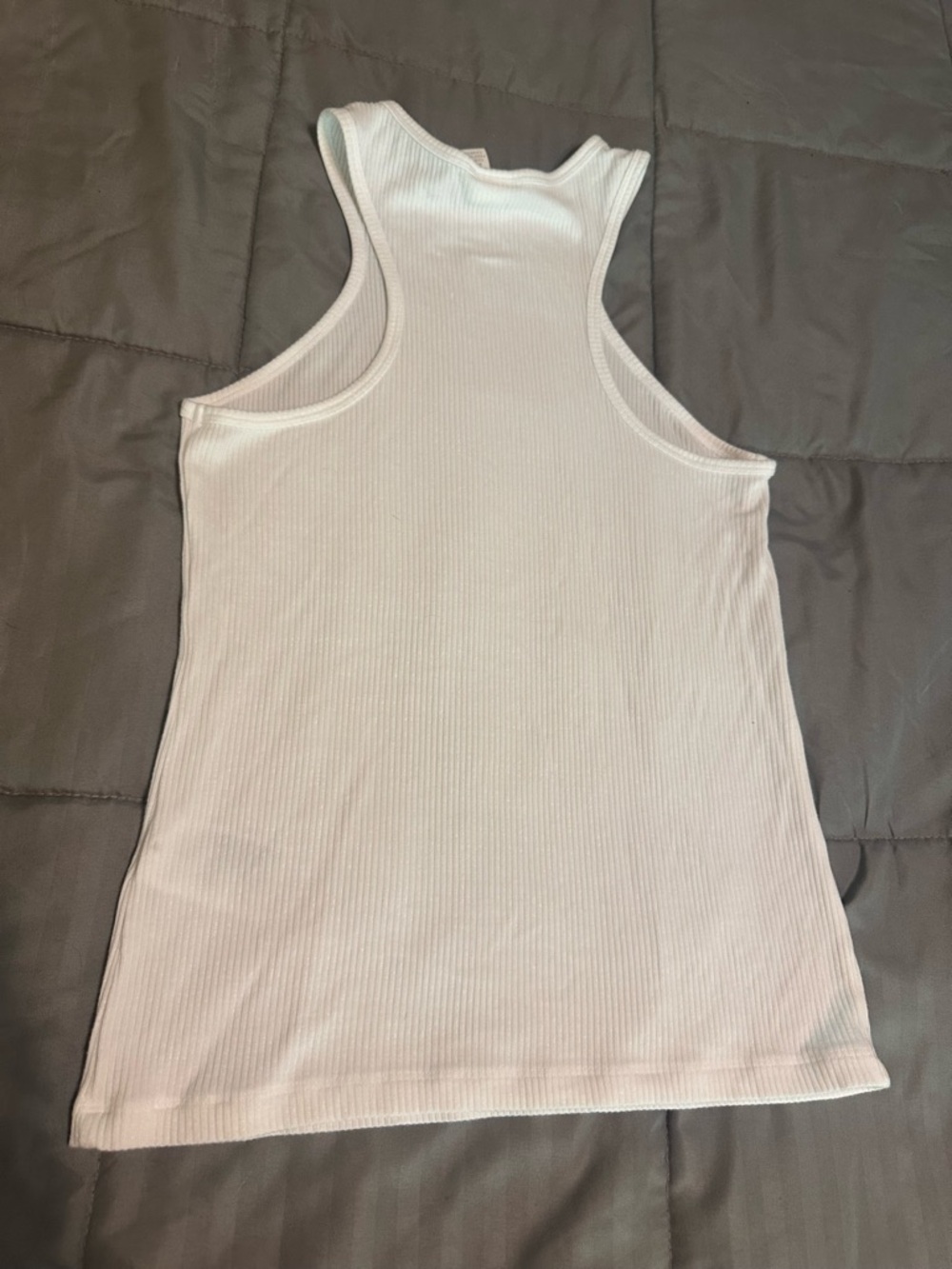 H&M White Ribbed Racerback Tank Top - Picture 2 of 6